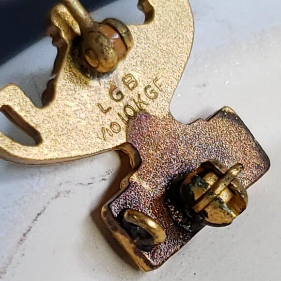 Award Distinguished Vintage 10Kt Gold Fill GOLD CSF LABEL LAPEL PIN - Picture 5 of 8